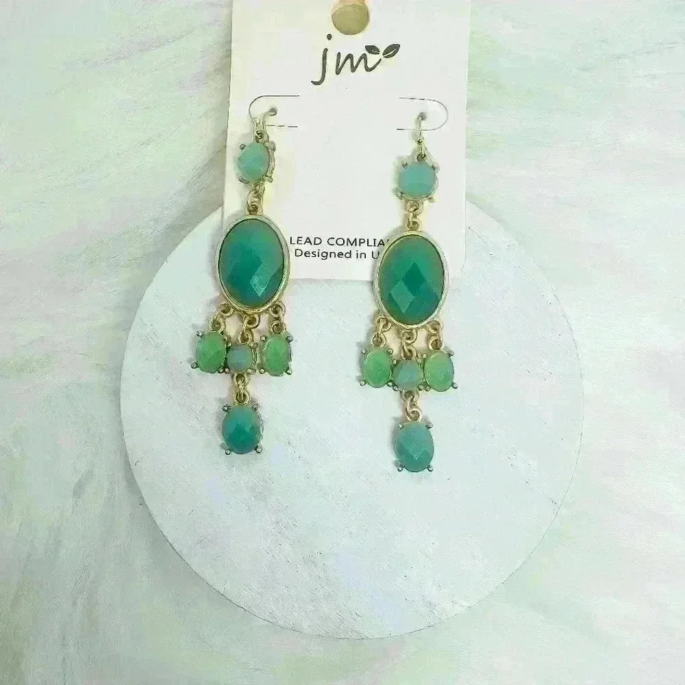 Green Fashion Statement Earrings A1